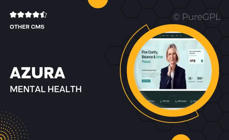 azura mental health psychologist elementor template kit