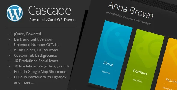 cascade personal vcard wordpress theme 1