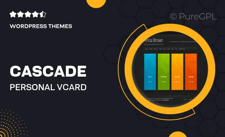 cascade personal vcard wordpress theme