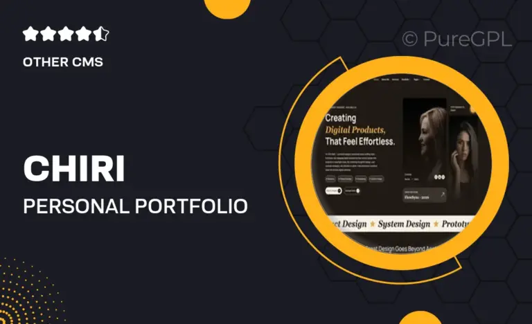 chiri personal portfolio elementor template kit