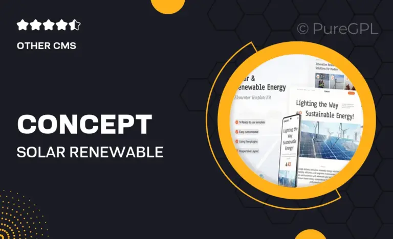 concept solar renewable energy elementor template kit