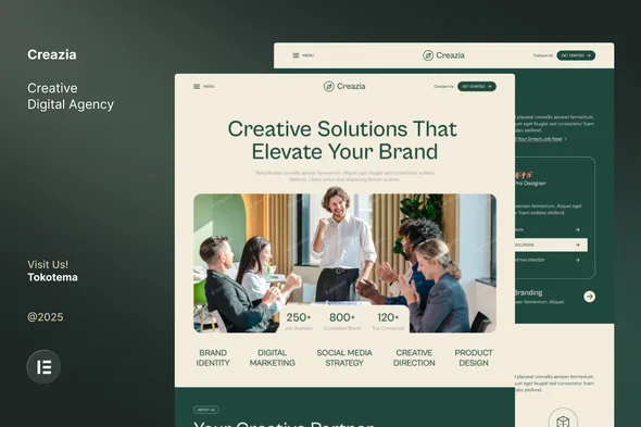 creazia creative agency website elementor template kits 1