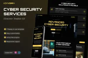 Cyvora – Cyber Security Services Elementor Template Kit