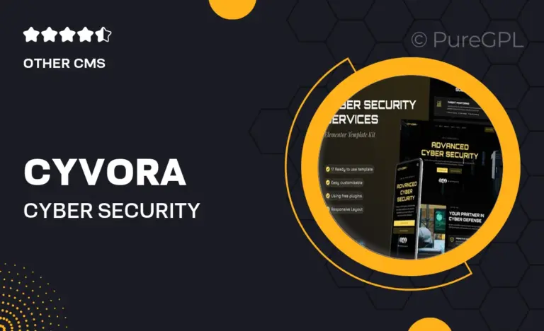 cyvora cyber security services elementor template kit
