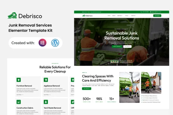debrisco junk removal services elementor template kit 1