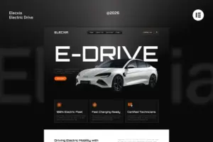 Elecxia – EV Electric Car Rental & Service Website Elementor Template Kits