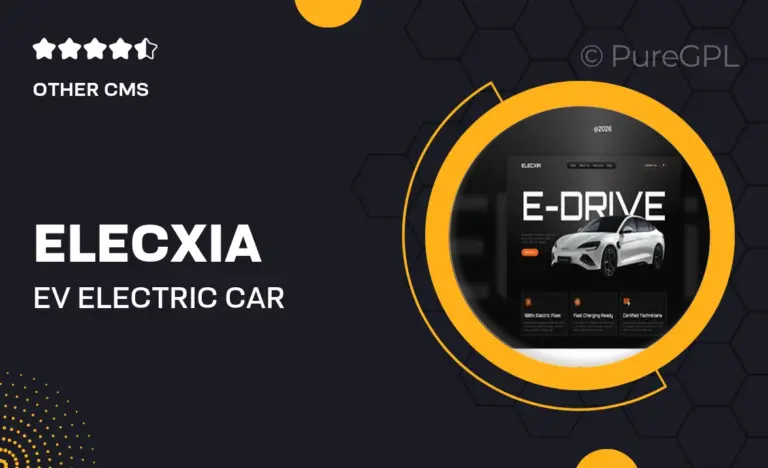 elecxia ev electric car rental service website elementor template kits