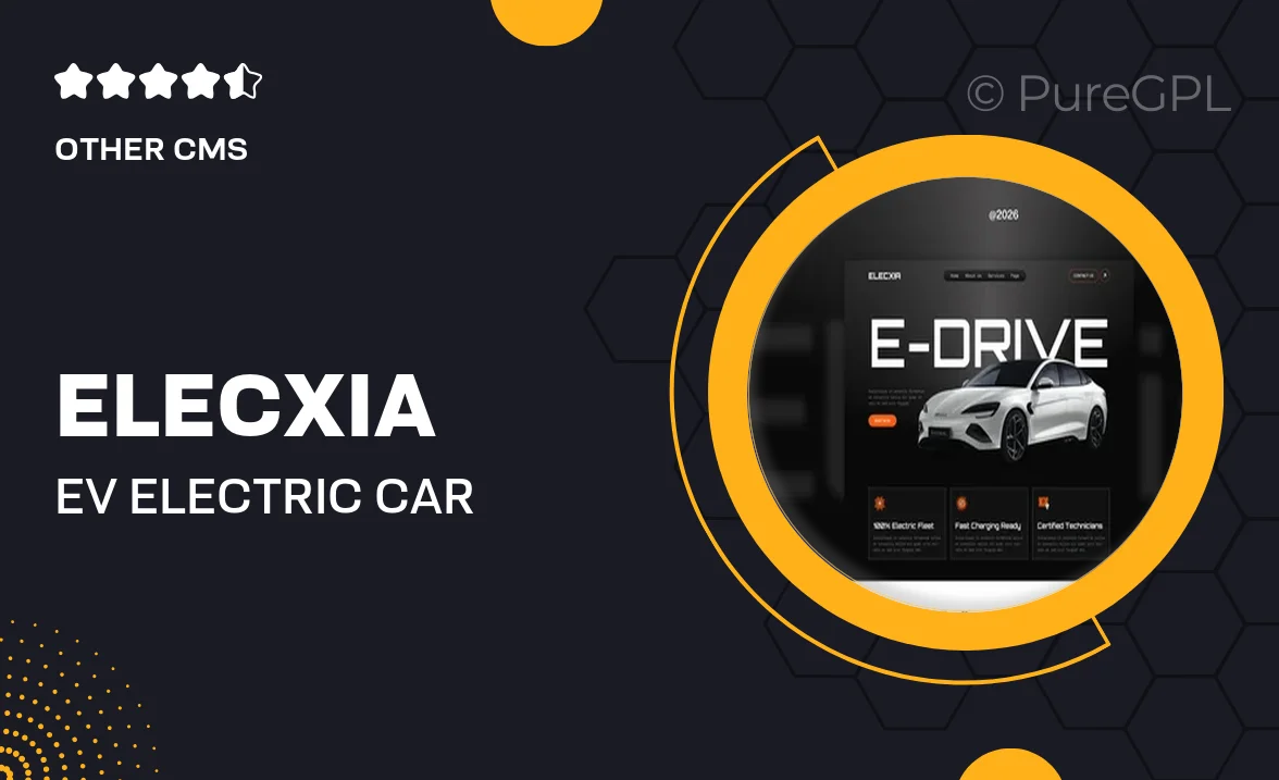Elecxia – EV Electric Car Rental & Service Website Elementor Template Kits