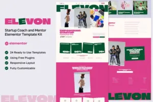 Elevon – Startup Coach & Mentor Elementor Template Kit