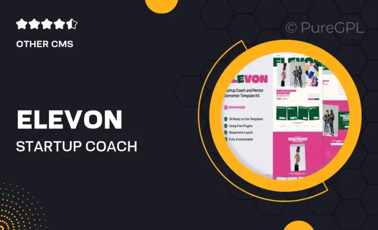 elevon startup coach mentor elementor template kit