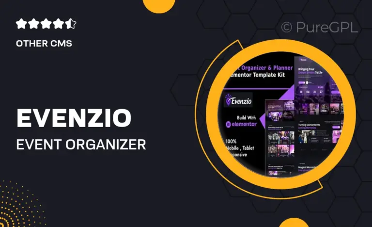 evenzio event organizer planner elementor template kit