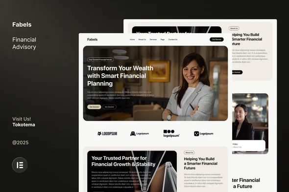fabels financial advisory website elementor template kits 1
