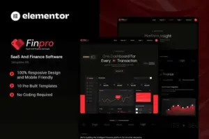 Finpro – Saas & Finance Software Elementor Template Kit