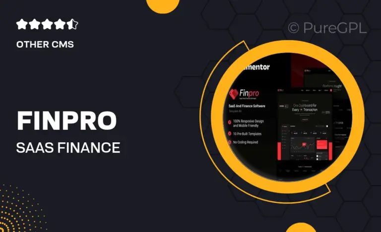finpro saas finance software elementor template kit