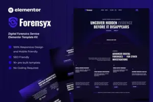 Forensyx – Digital Forensics Service Elementor Template Kit