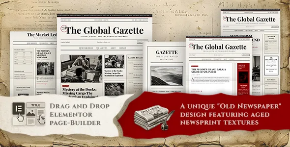 gazette vintage news editorial magazine wordpress theme 1