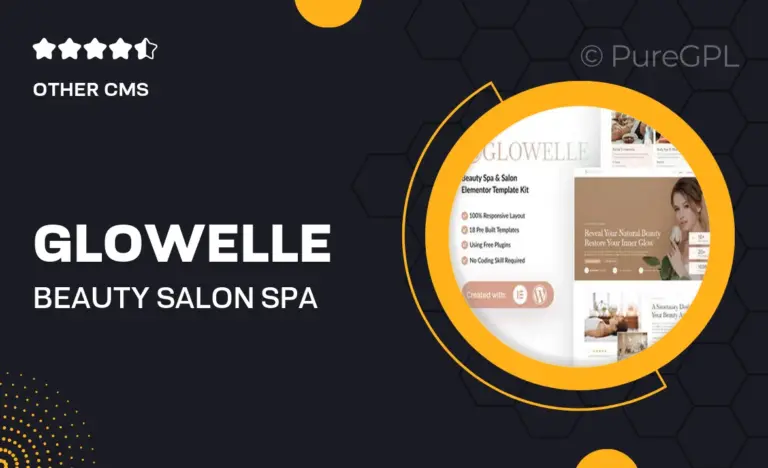 glowelle beauty salon spa elementor template kit