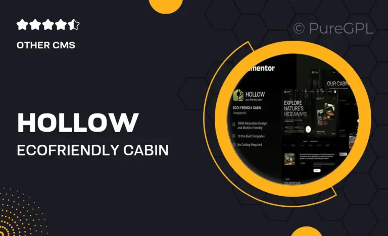 hollow eco friendly cabin elementor template kit