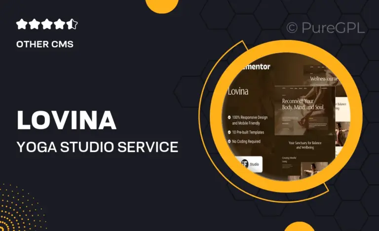lovina yoga studio service elementor template kit