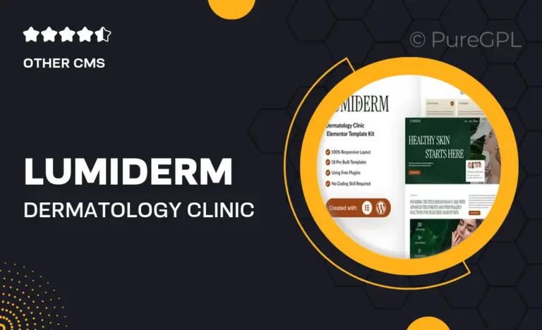 lumiderm dermatology clinic elementor template kit