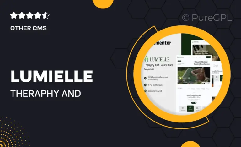 lumielle theraphy and holistic care elementor template kit