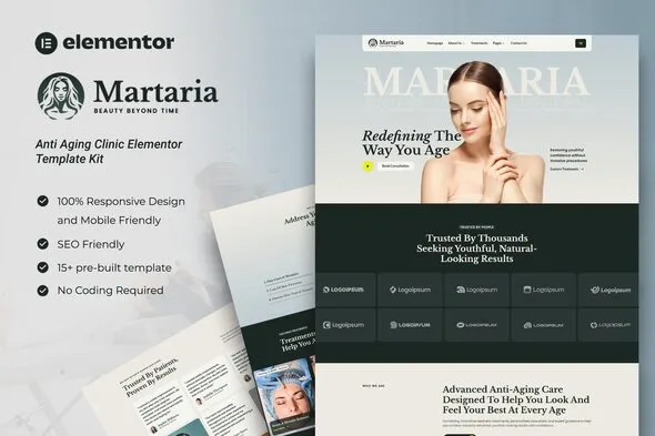 martaria anti aging clinic elementor template kit 1