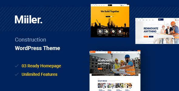 miiler construction wordpress theme 1