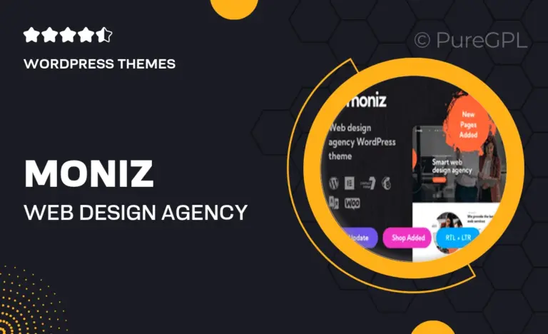moniz web design agency wordpress theme