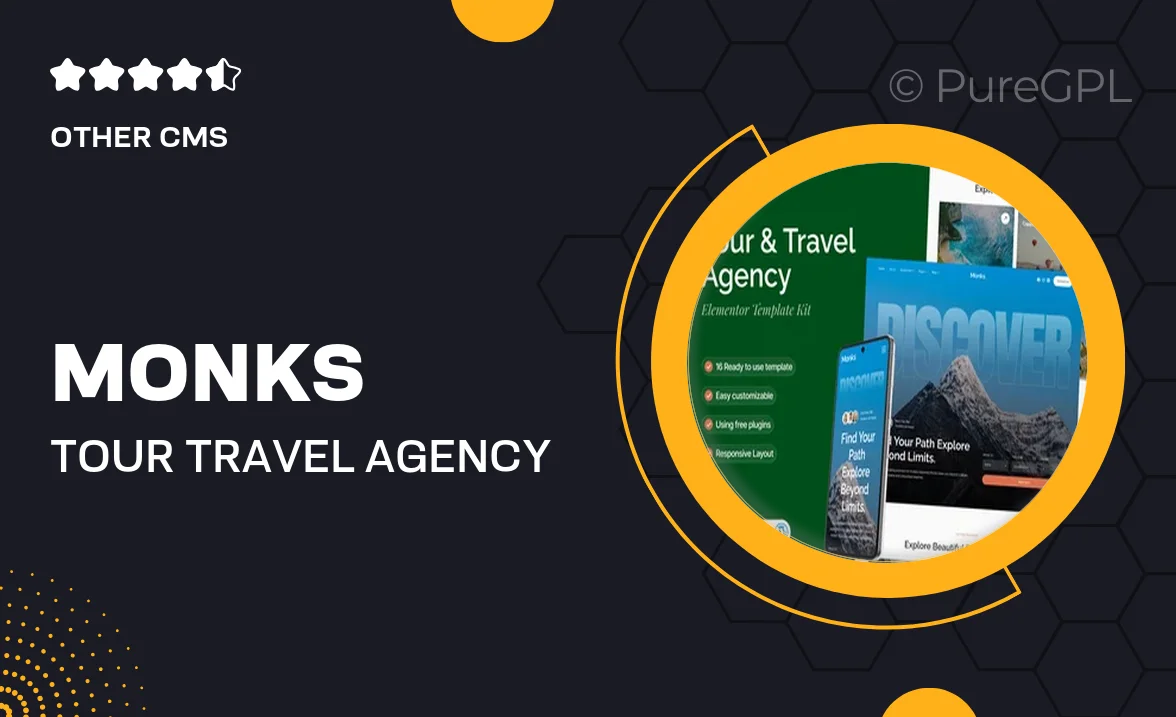 Monks – Tour & Travel Agency Elementor Template Kit