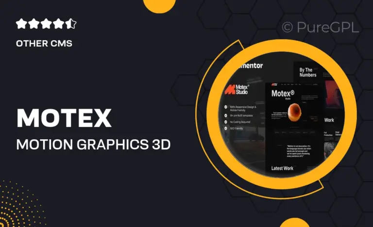 motex motion graphics 3d animation studio elementor pro template kit