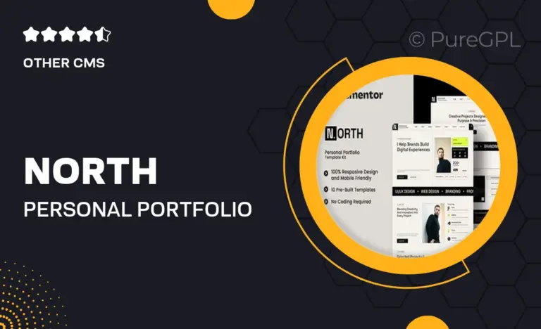 north personal portfolio elementor template kit