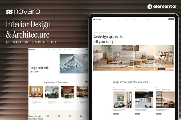 novaro interior design architecture elementor template kit 1