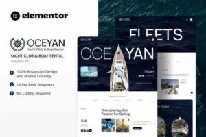 Oceyan – Yacht Club & Boat Rental Elementor Template Kit
