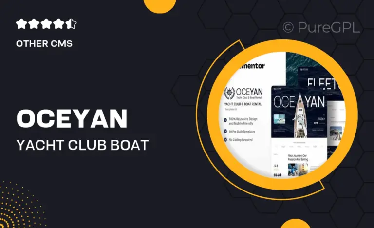 oceyan yacht club boat rental elementor template kit