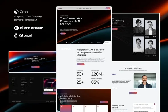 omni ai agency tech company elementor template kit 1
