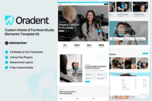 Oradent – Cosmetic Dental Clinic Elementor Template Kit