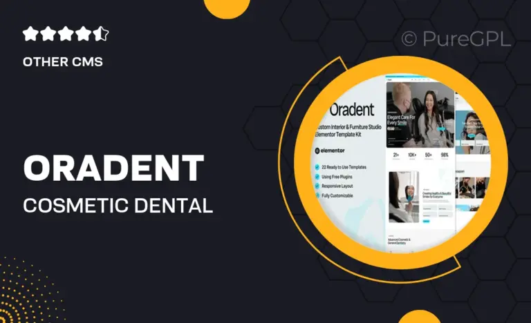 oradent cosmetic dental clinic elementor template kit