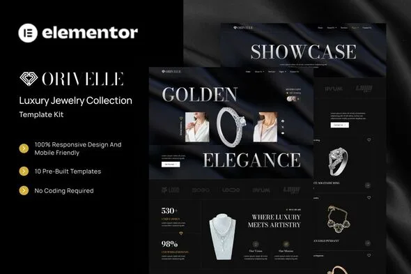 orivelle luxury jewelry collection elementor template kit 1