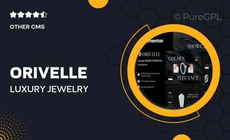 orivelle luxury jewelry collection elementor template kit
