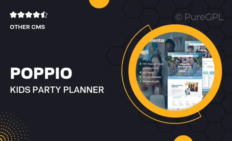 poppio kids party planner elementor pro template kit
