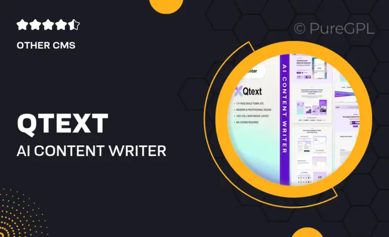 qtext ai content writer elementor template kit