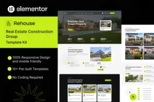 Rehouse – Real Estate & Construction Group Elementor Template Kit