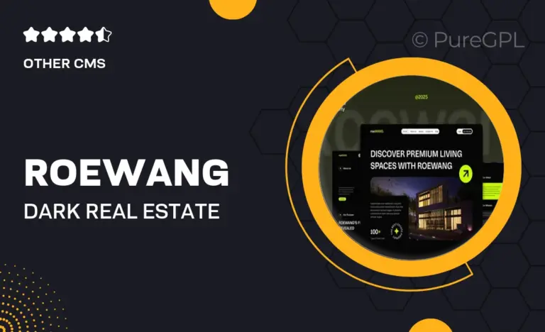 roewang dark real estate property website elementor template kit