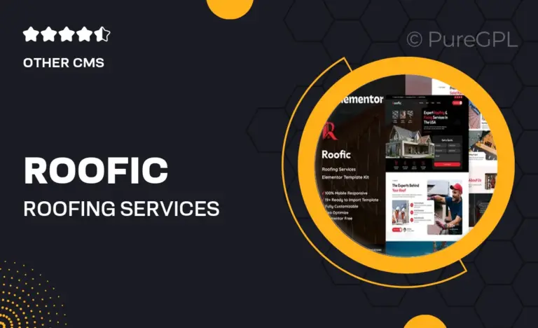 roofic roofing services elementor template kit