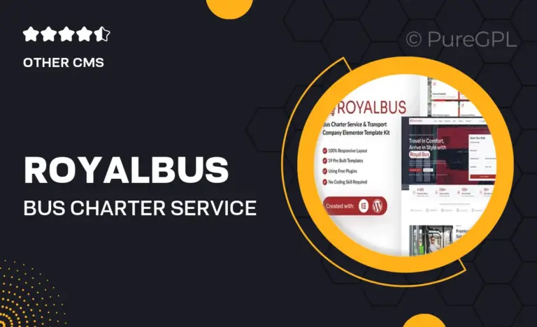 royalbus bus charter service transport company elementor template kit