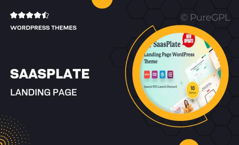 saasplate landing page wordpress theme