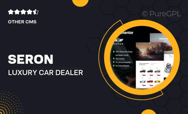 seron luxury car dealer elementor template kit
