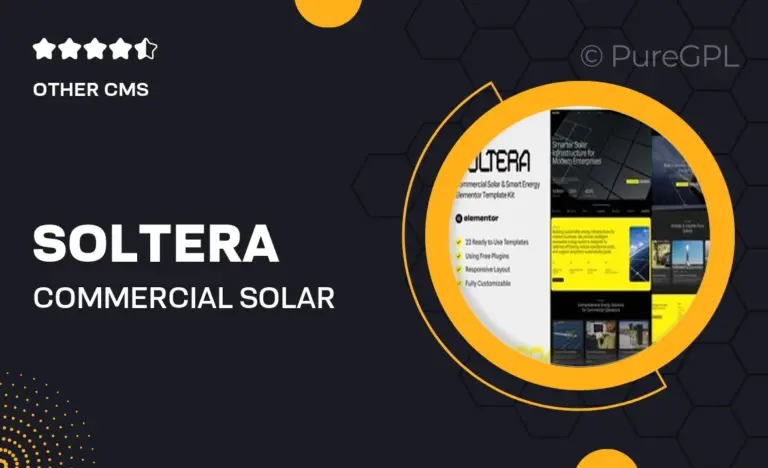 soltera commercial solar smart energy elementor template kit