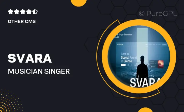 svara musician singer elementor template kit