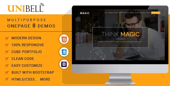 unibell multipurpose onepage wordpress theme 1